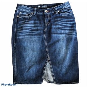 Bootheel Trading denim jean pencil skirt Sz 31/10